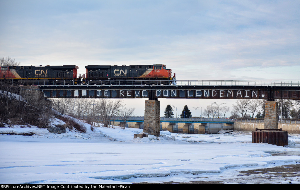 CN 2344 leads 402 over the river